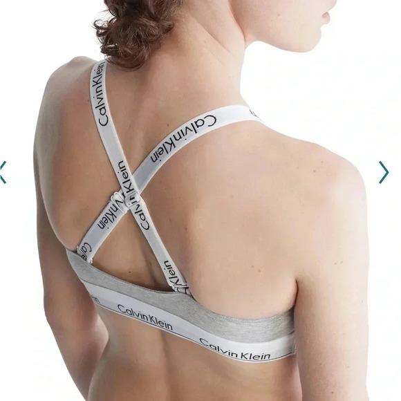 Calvin Klein triangle convertible cotton bralette Sz M nwt #005 - Picture 2 of 2